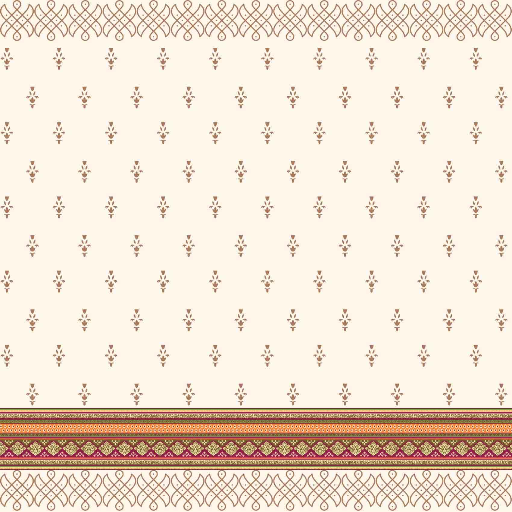 Cream Border Pooja Backdrop Cloth Size 8x8 ft HD Printed Polyester | Curtain Rod Loop, Four Sides Stitched, Washable Fabric, 3D Print Design, Pooja & Ceremony Use-image-25