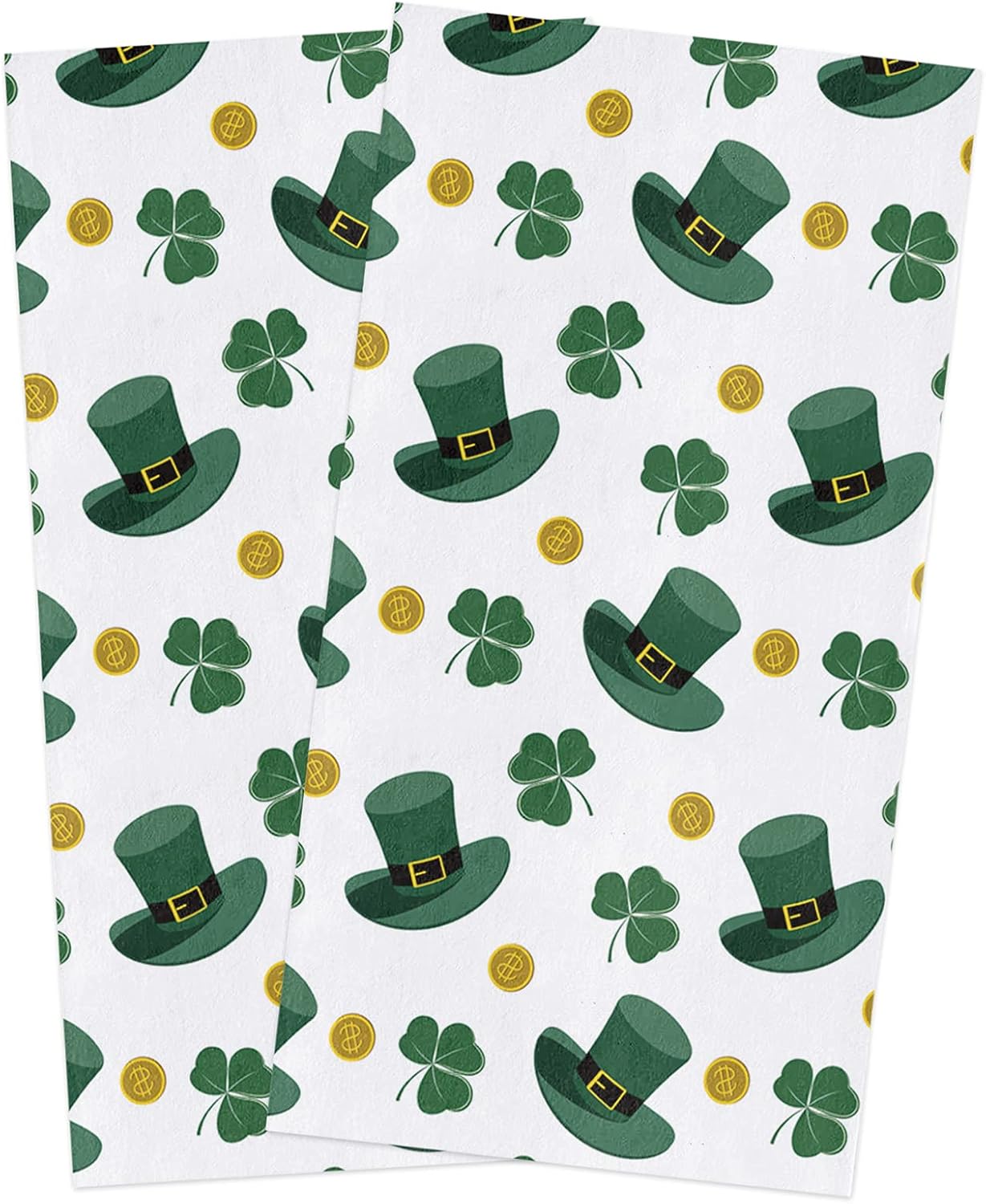 Kitchen Towels,Happy St. Patrick's Day 16x28 Inches Soft Kitchen Dish Cloth,Cotton Tea Towels/Bar Towels/Hand Towels,(2 Pack)