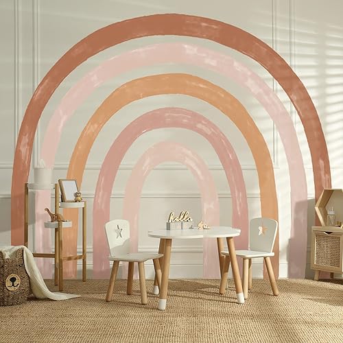 Miniatura 6 de 6 calcomanías de pared de arcoíris de 945 x 827 pulgadas grandes calcomanías de arcoíris bohemias de vinilo colorido decoración de habitación de