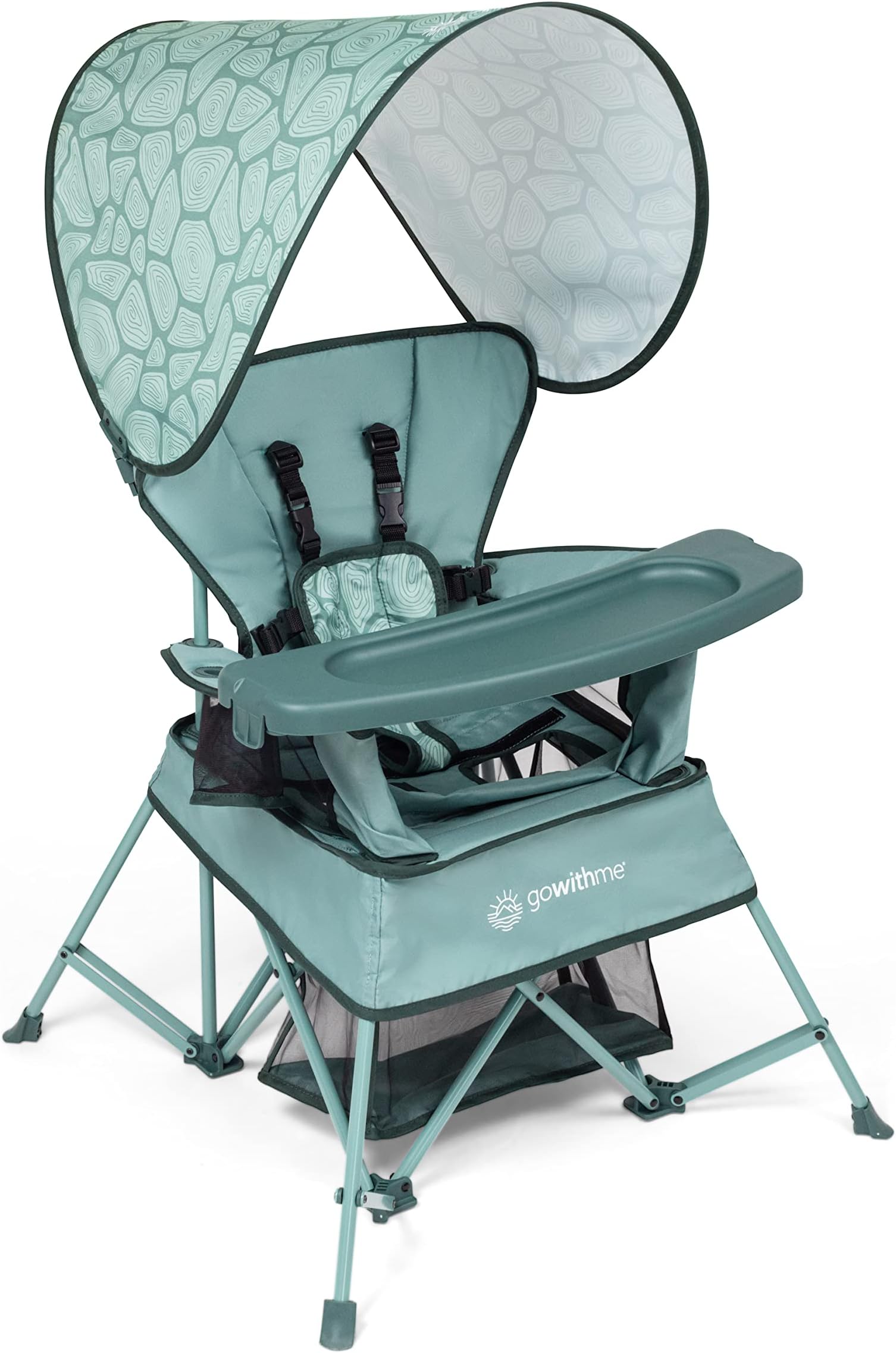 Go with Me Venture Portable Chair | Indoor and Outdoor | Sun Canopy | 3 Child Growth Stages | Garden Green