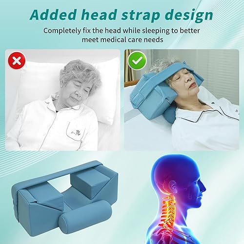 Miniatura 3 de Almohada estabilizadora de cuello para pacientes postrados en cama y ancianos  Almohada ajustable para silla de ruedas de respaldo alto y cama de