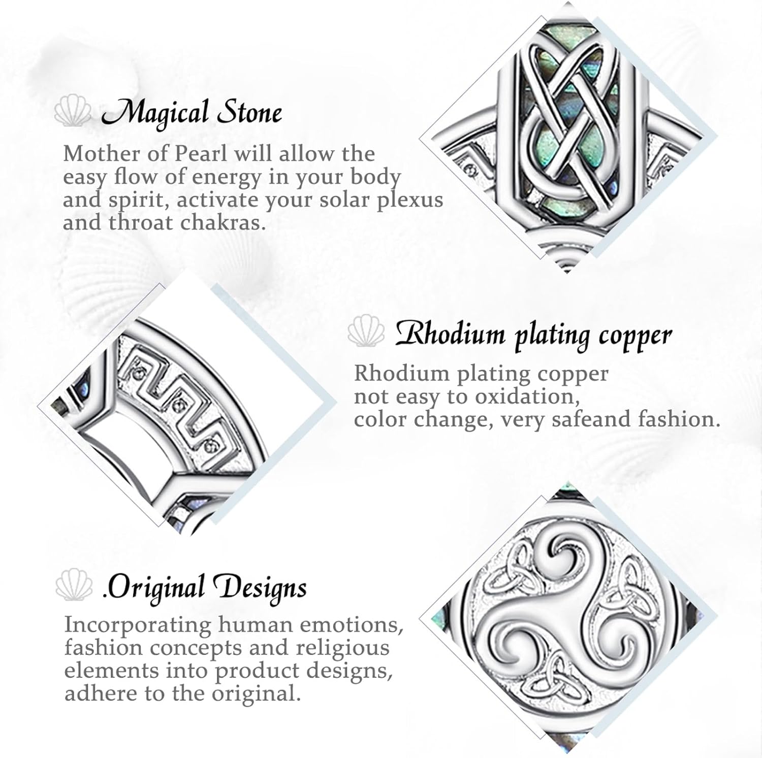 Vito Cross Necklace for Women Men, Copper Rhodium Plated Celtic Cross Star of David Pendant Deer Antler Fishing Original Jewelry Gift, 22"+2" - Image 8