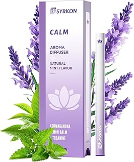 Herbal Diffuser Pen, Supports a Calm Mood | Relaxed Feelings, Mint Flavor, Ashwagandha, Lavender, L-Theanine, Lemon Balm, Vitamin B1 & B6, 600 Uses