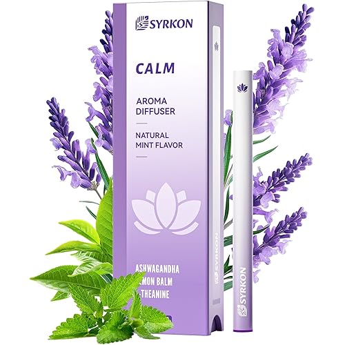 Herbal Nasal Inhaler, Supports a Calm Mood | Relaxed Feelings, Mint Flavor, Ashwagandha, Lavender, L-Theanine, Lemon Balm, Vitamin B1 & B6, 600 Uses