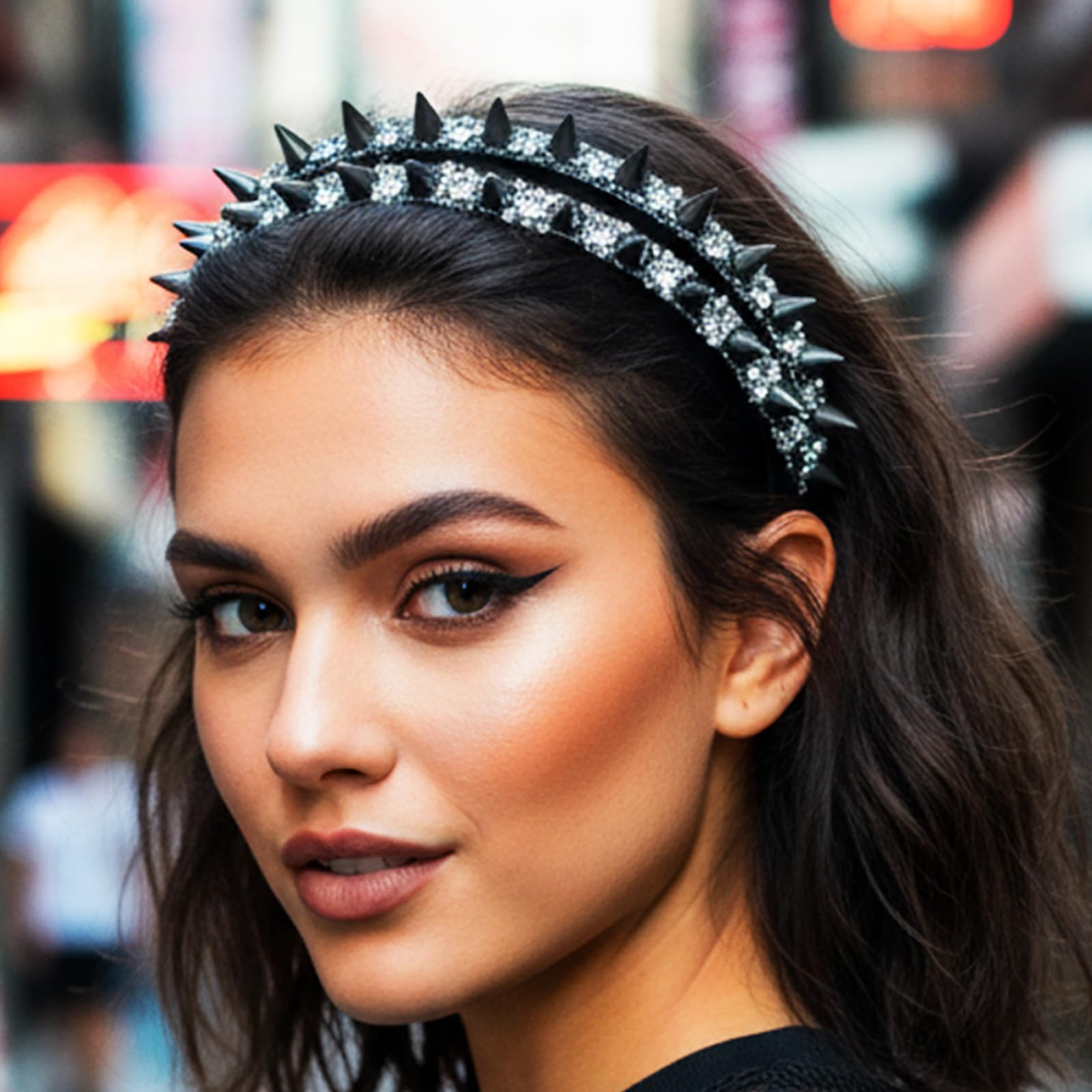 Amazon.com : Maeaccx Black Spiked Headband, Punk Gothic  display picture 3