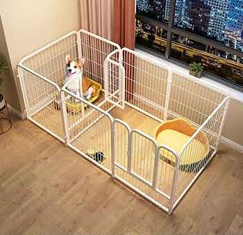 Amazon | ペットサークル 犬 ペットフェンス サークルケージ ドア付き