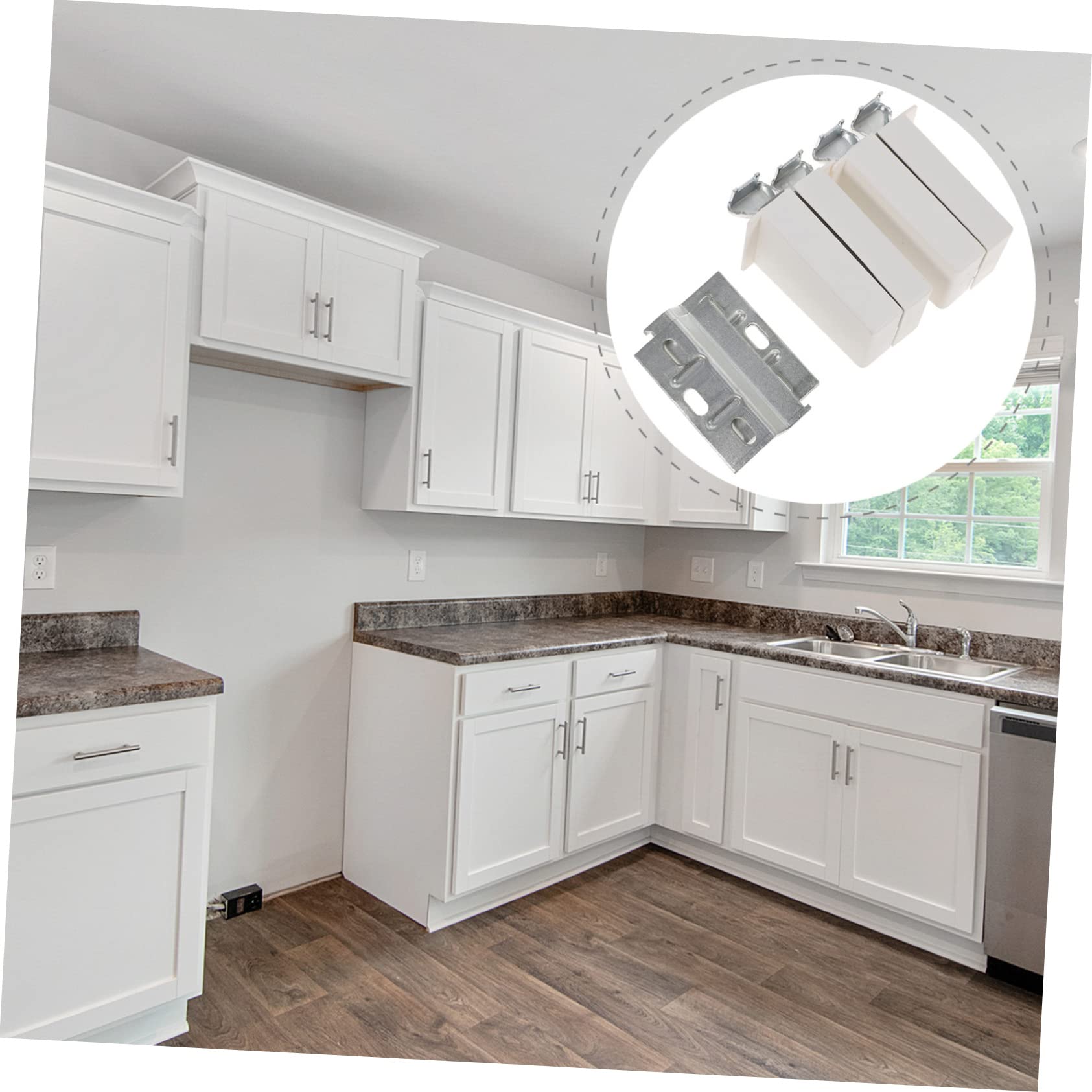 Homoyoyo 4 Sets Bisagras De Gabinete Abs Para Conexión De Muebles Soportes Metálicos Ajustables Adecuado Para Cocinas y Armarios Instalación Fácil y Segura