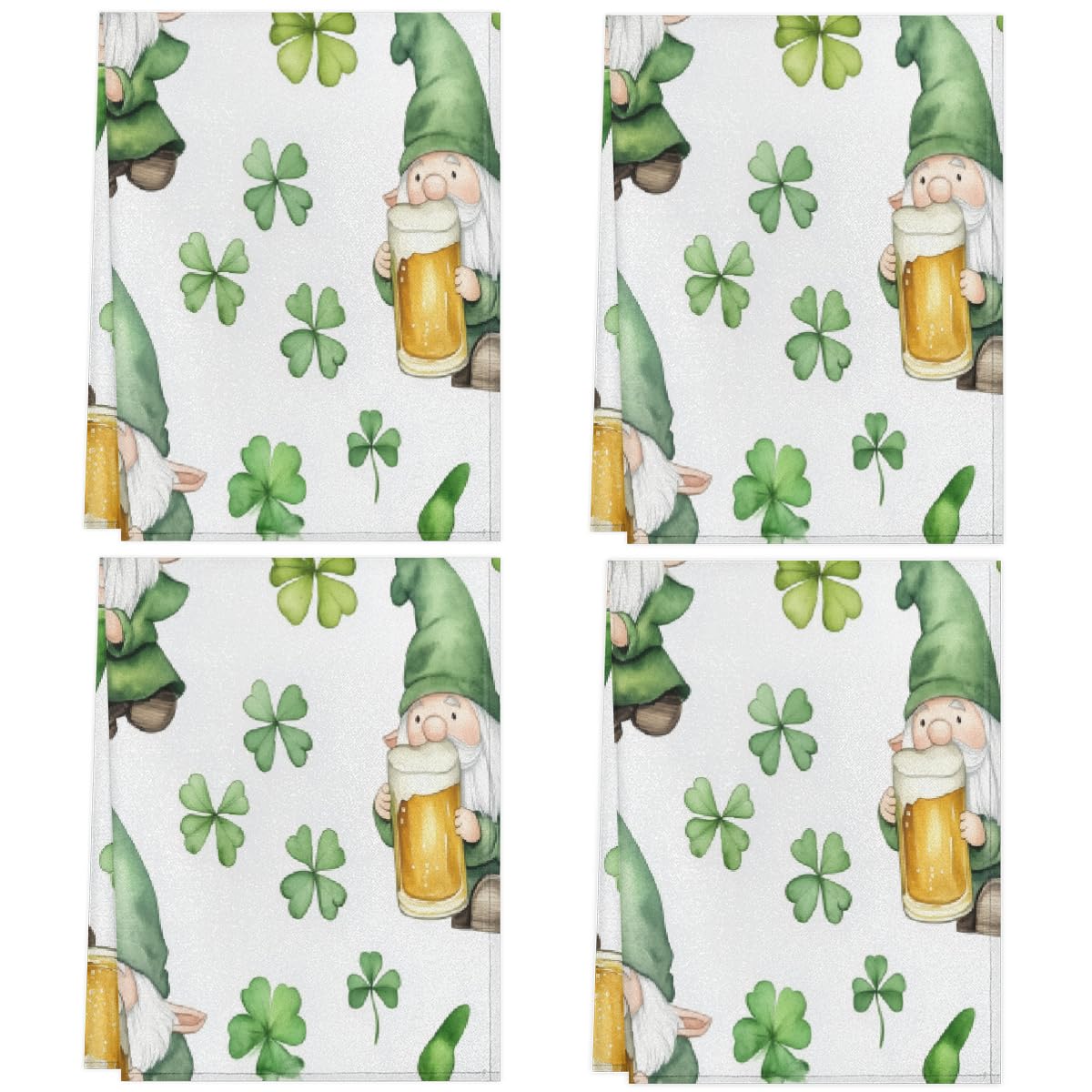 Torchon de cuisine absorbant lot de 4 microfibres séchage rapide gnomes