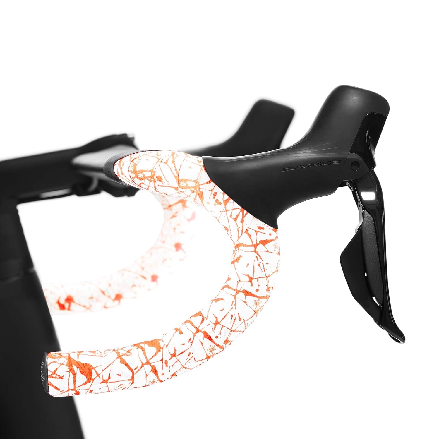 Supacaz Super Sticky Kush White Bar Tape Neon Orange Splat - Cycling Road Bike Handlebar Grip Tape Wrap
