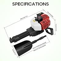 Vista 13 de 71CC Hole Digger Heavy Duty Gas Powered Post Hole Digger with 3pcs Earth Auger Spiral Drill Bits and 12 Inch Extention Bar Rod for Planting Post