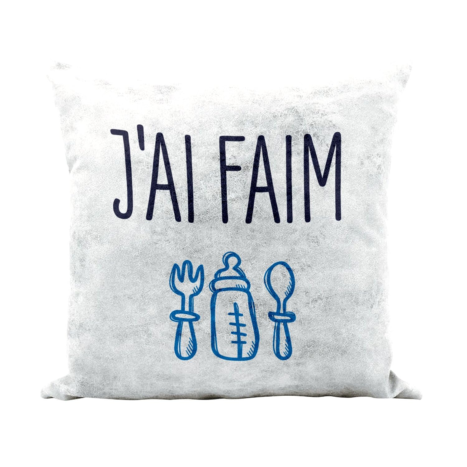 Coussin j'ai faim biberon mignon pour décoration de chambre bébé en similicuir