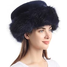 sy soul young Womens Leopard Faux Fur Hats Fluffy Bucket Hat Russian Style