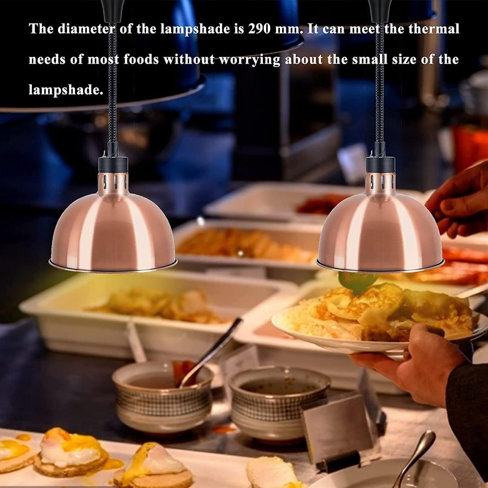 Lámpara calentadora de alimentos Calentador de alimentos telescópico Lámpara de calor for alimentos de buffet Lámpara de calentamiento de buffet, equipo Servicio de alimentos Restaurante Equipo de coc
