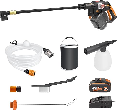 WORX WG633E.1 Hydroshot Akku-Hochdruckreiniger 20V, Max. 56 Bar, 220L/H