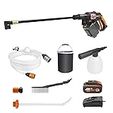 WORX Nitro 18V(20V Max) Nettoyeur Haute Pression sans Fil Hydroshot WG633E.1, PowerShare, Nettoyage de Terrasse Lavage de Voiture, Max. 56 Bar, 220L/H Batterie 4.0Ah et Chargeur
