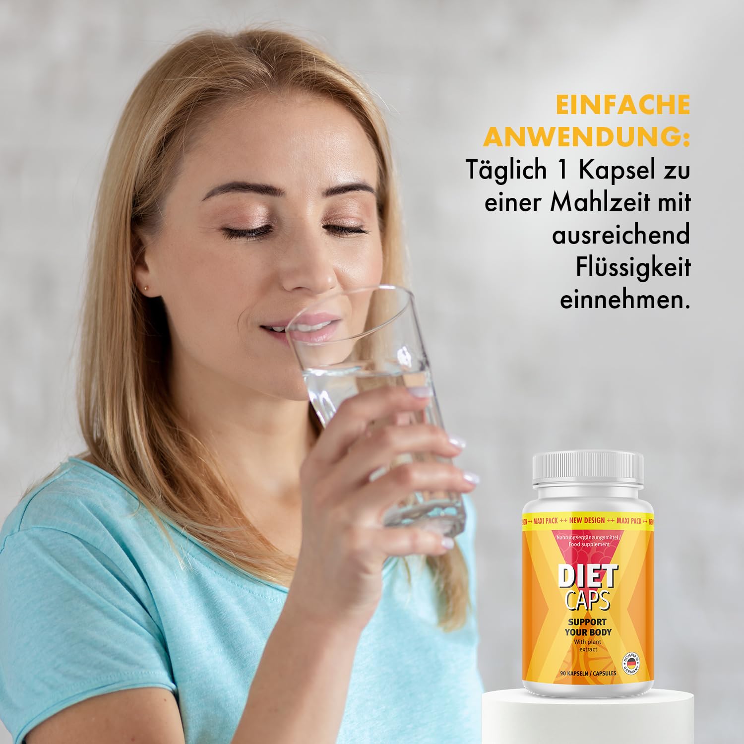Diet Caps - für Frauen & Männer - mit wertvollen Inhaltsstoffen wie Garcinia Cambogia - 90 Kapseln 1x