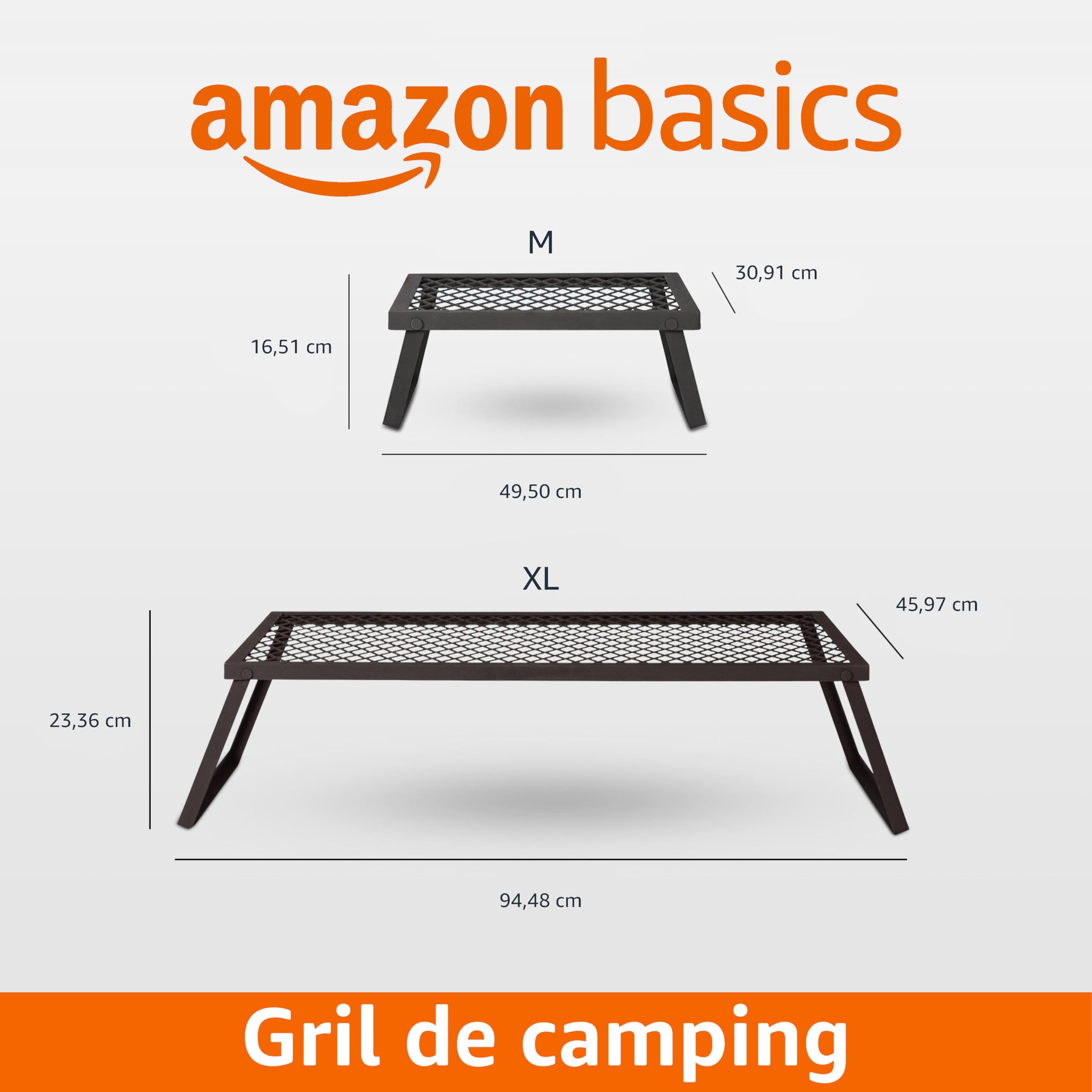 Amazon Basics Grille résistante et pliante pour feu de camp