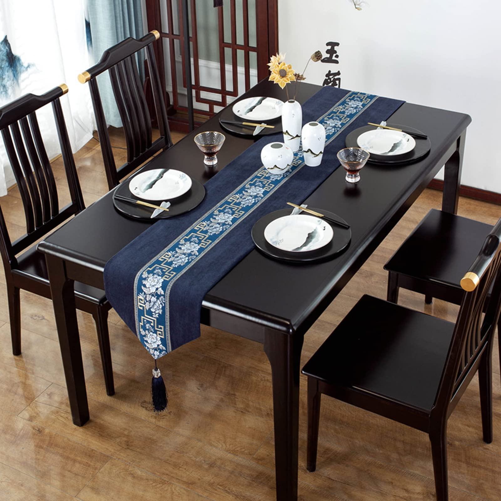 Runner da tavola lungo 198 cm, rustico, per matrimoni, feste, sala da pranzo, tavolino da caffè, colore bianco