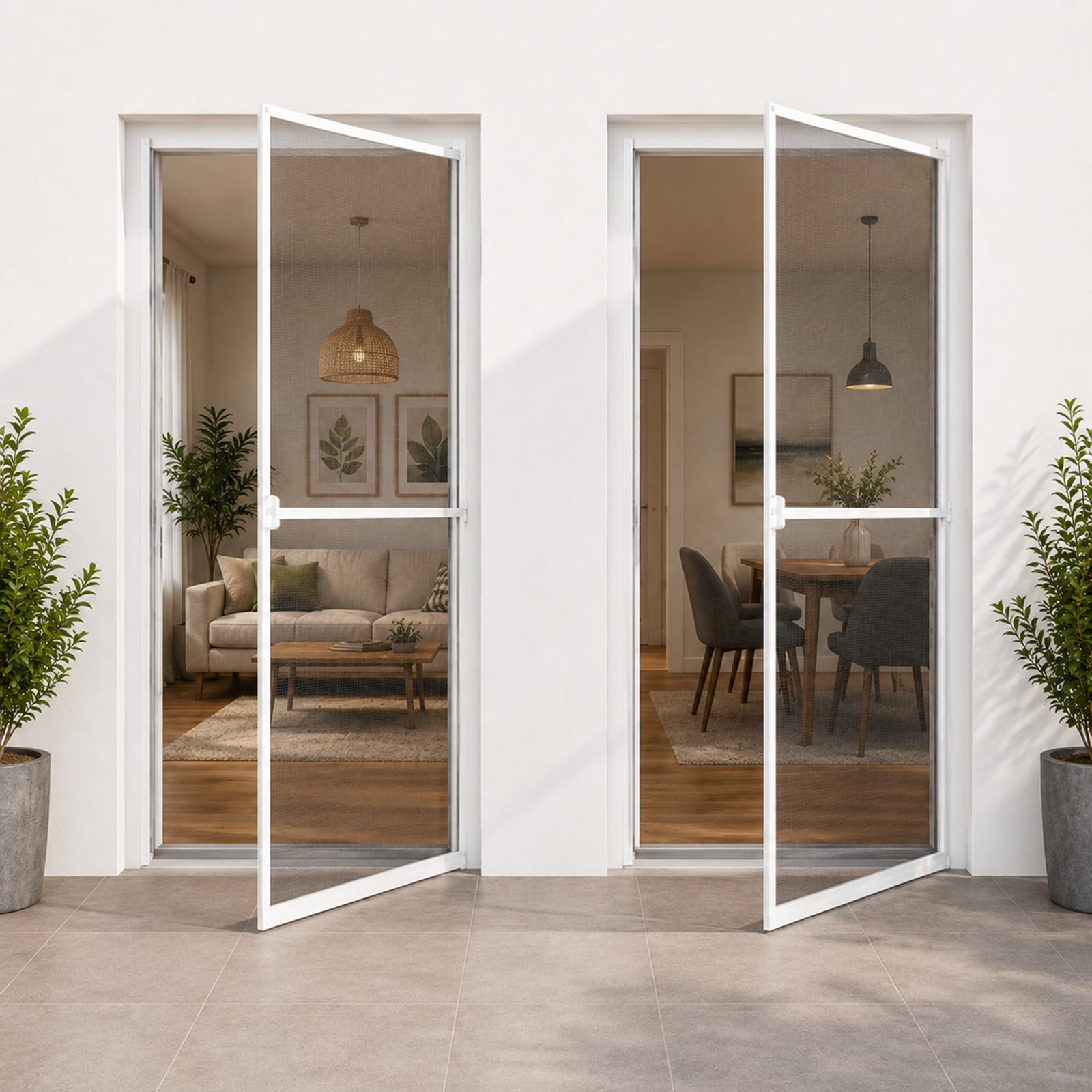 BURI Insect Protection Door, Aluminium, 210 x 100 cm, Fly Screen Door, Can Be Shortened, Mosquito Protection Door for Balcony, Door, Patio Door, Fibreglass Fabric, Insect Screen, Fly Screen Frame