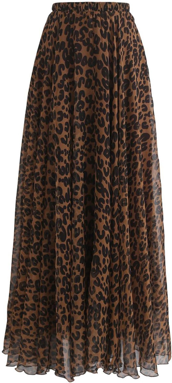 Leopard Watercolor Maxi Skirt