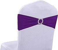Vista 15 de MDS - Paquete de 50 bandas elásticas de elastano para silla, lazos elásticos para sillas con hebilla deslizante, ajuste universal para bodas, Acción