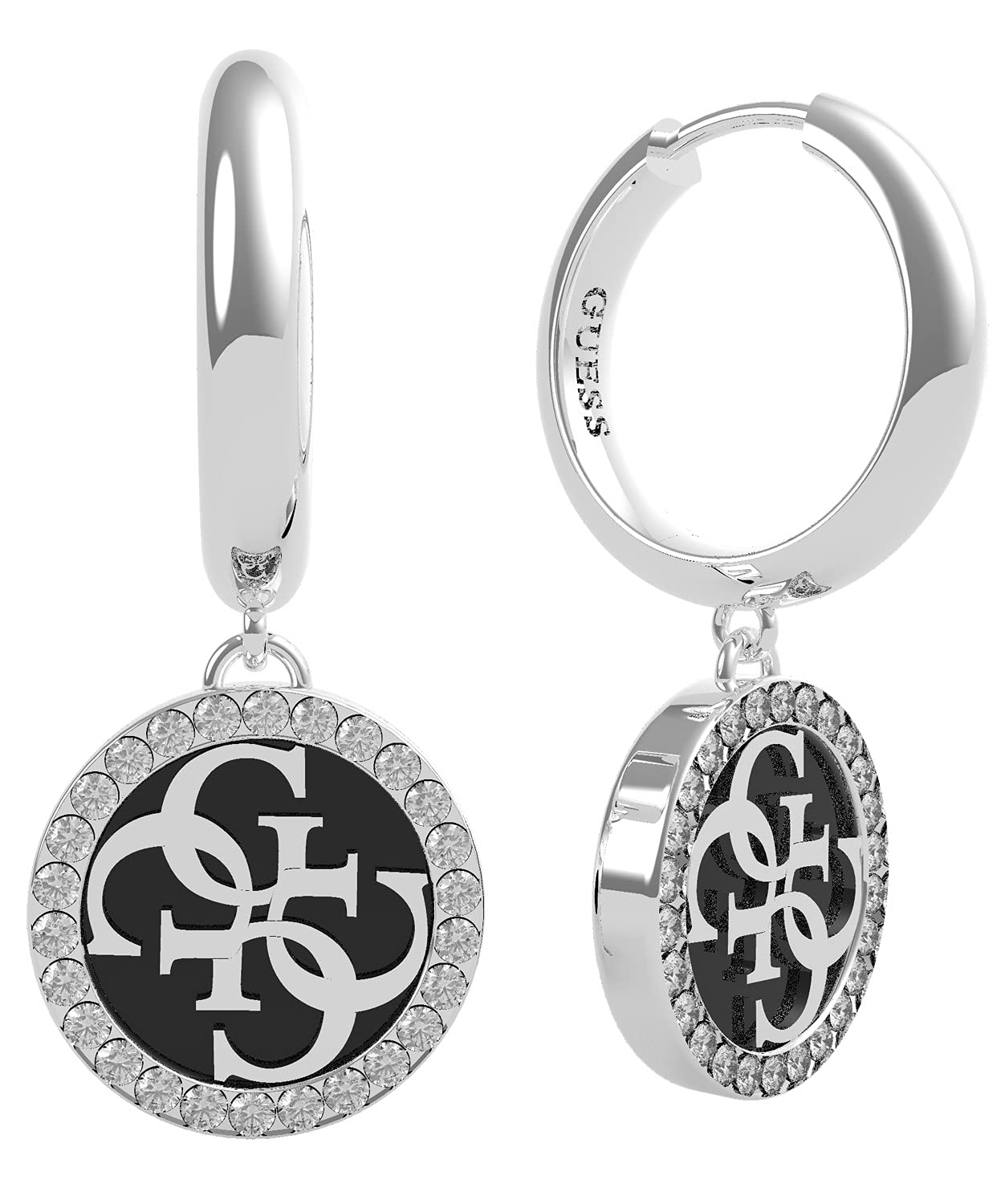 GUESS Pendientes circular 4 G | Guess Jewellery con Swarovski | Colección Enamel