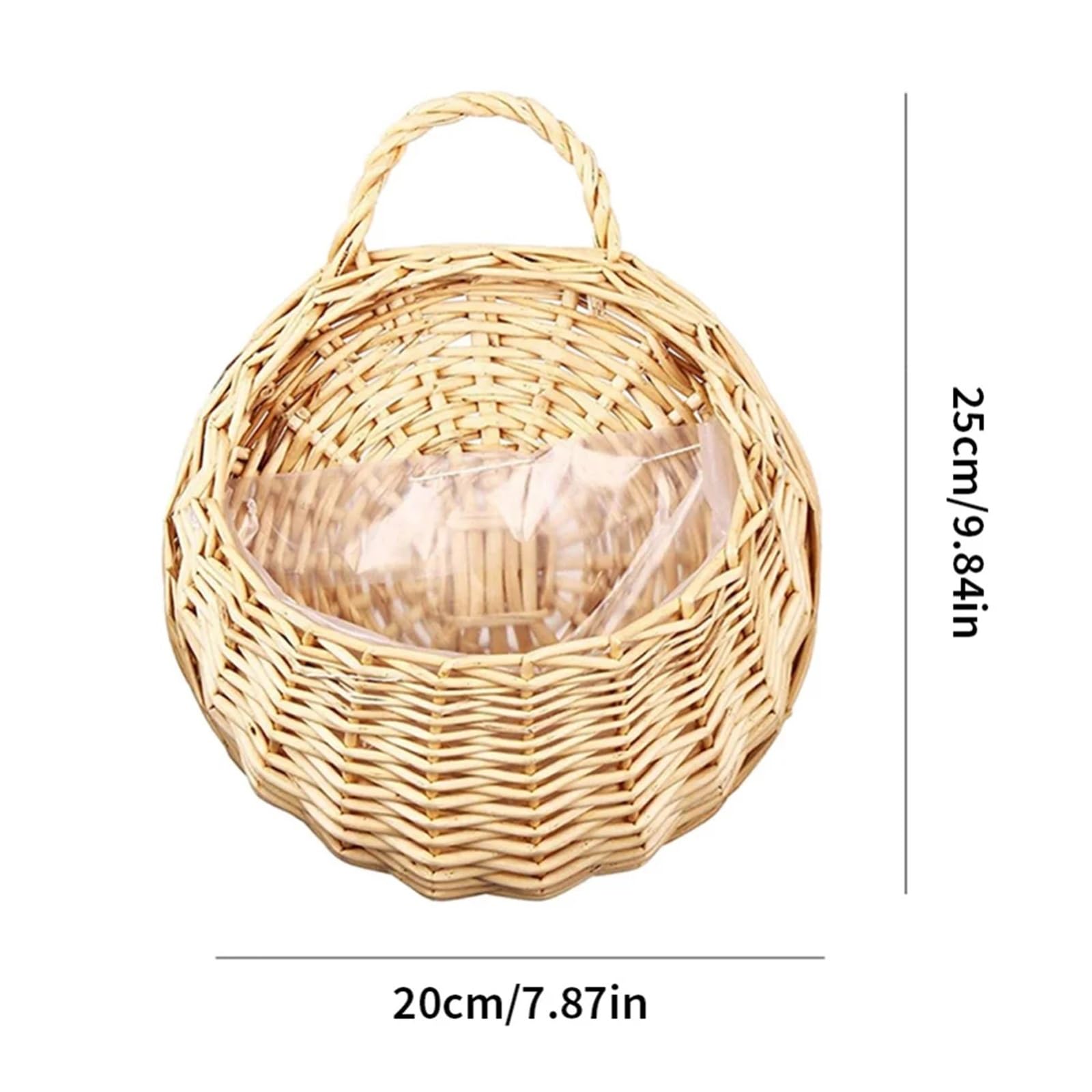 Macetero Mimbre Cesta Colgante de Mimbre Hecha a Mano, macetero Pared, Cesta for Flores, for decoración del hogar, jardín y Boda, 3 uds(B-M)