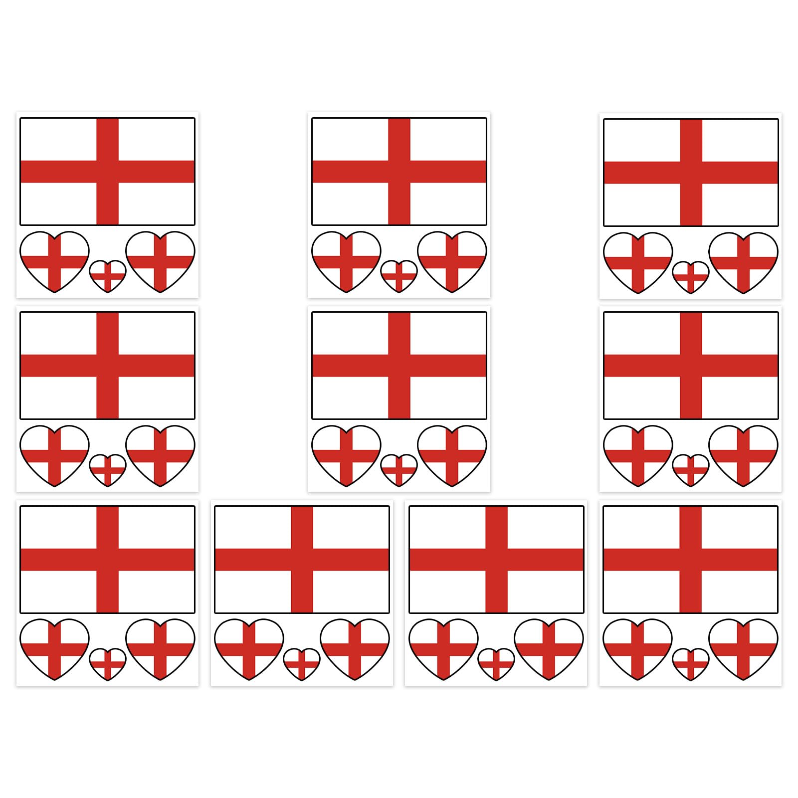 10 Pcs St Georges Flag Temporary Tattoos,England Flag Tattoos Stickers Football Tattoo Sticker,Face Body Tattoo Sticker for Rugby, Football World Cup,St Georges Day Accessories
