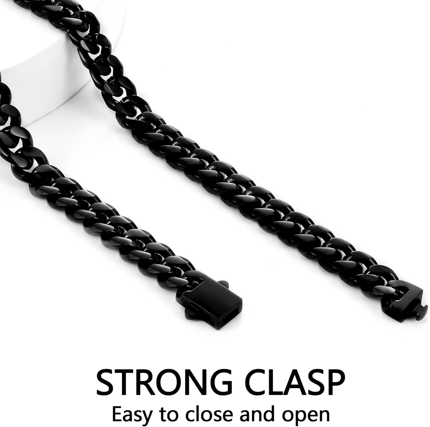 Fiusem 3.5mm Cuban Link Chains for Men, Silver Tone/Black/14K Gold Plated Stainless Steel Necklace Chain, Mens Necklace 16, 18, 20, 22, 24, 26, 28 Inch - Image 8