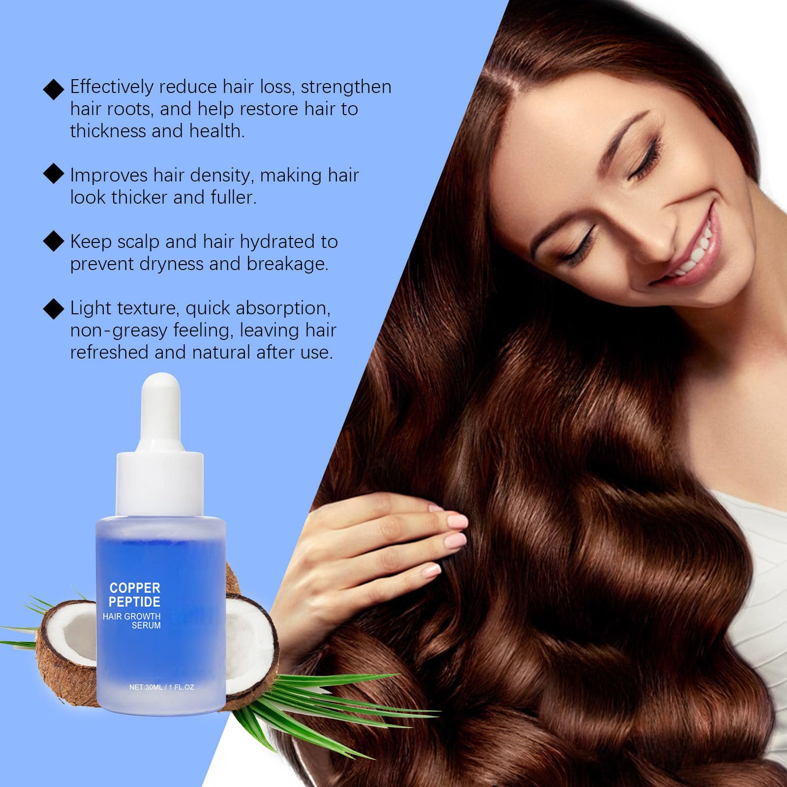 Fleava Advanced peptyd miedziany, peptyd miedziany, serum koloidalne, miedź, krem Fleava Hair Regrowth, serum na wzrost włosów Fleava, dla kobiet i mężczyzn
