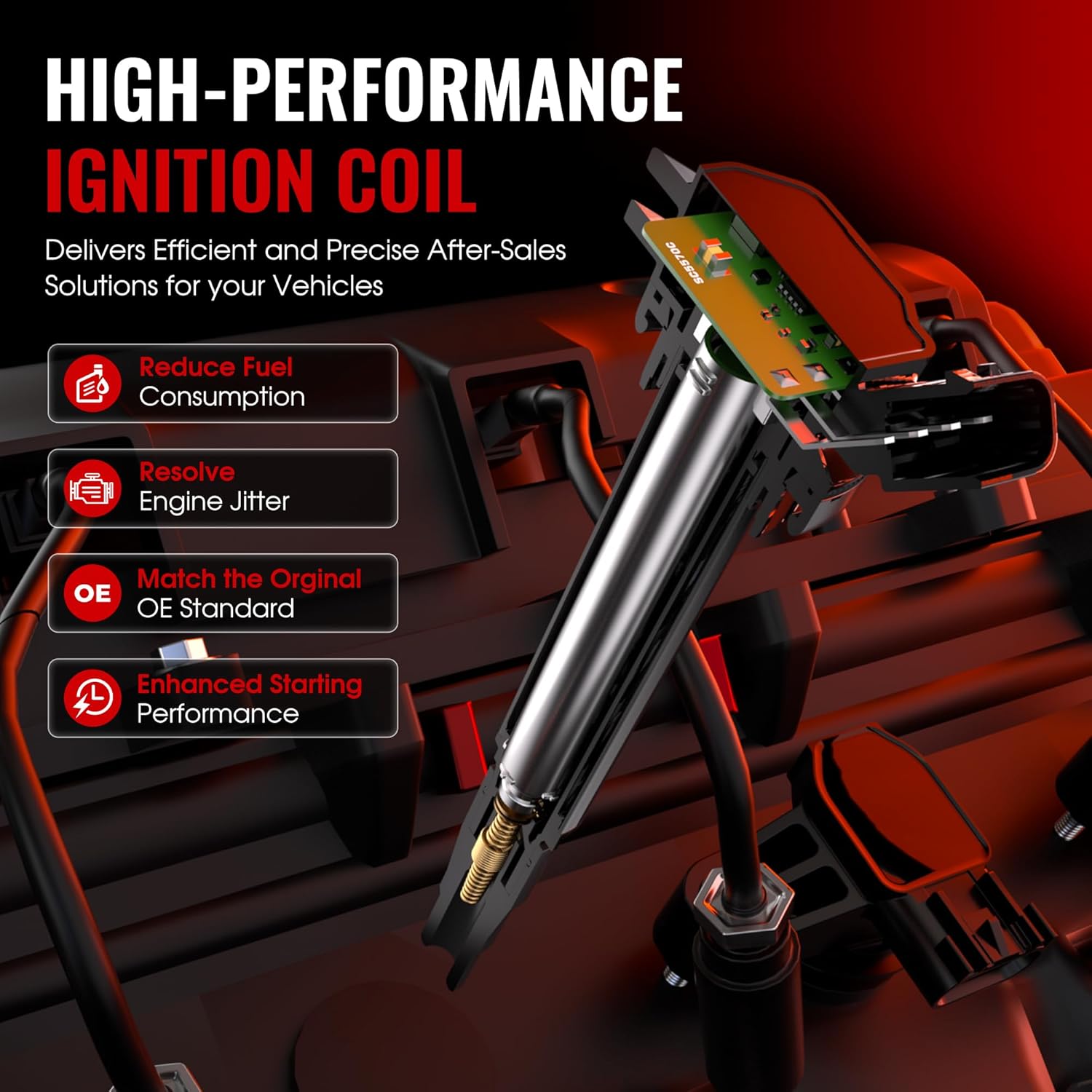 Engine Ignition Coil Packs UF596 Compatible with Toyota Corolla 2009-2017 Toyota Prius Matrix Prius V, Lexus CT200h Pontiac Vibe Scion xD 1.8L L4, Replaces UF619 C1714 C696 Set of 4