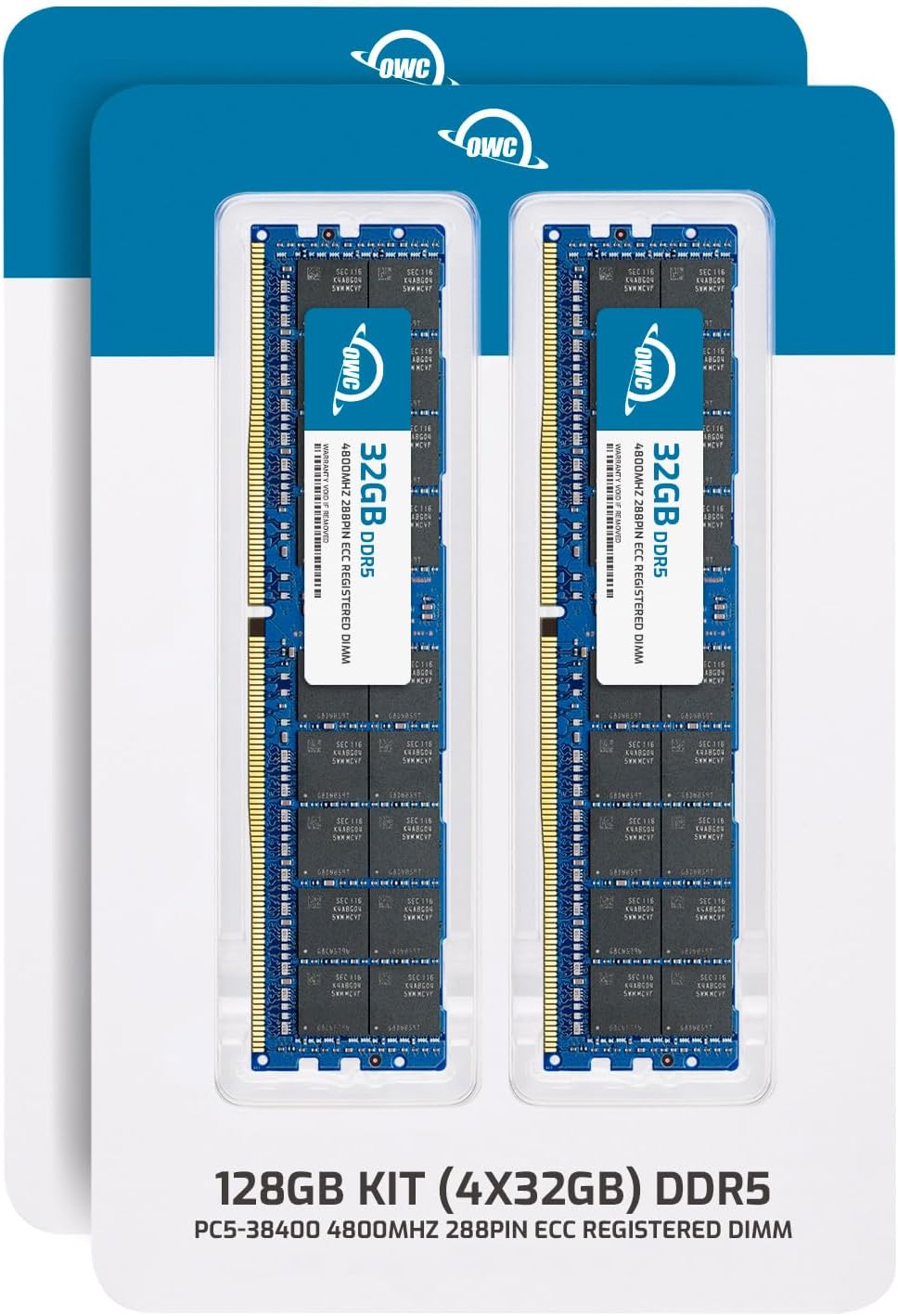 OWC 128GB (4x32GB) DDR5 4800 PC5-38400 CL40 2Rx8 288-pin 1.1V ECC Registered RDIMM Memory RAM Module Upgrade Kit Compatible with PowerEdge R760xd2