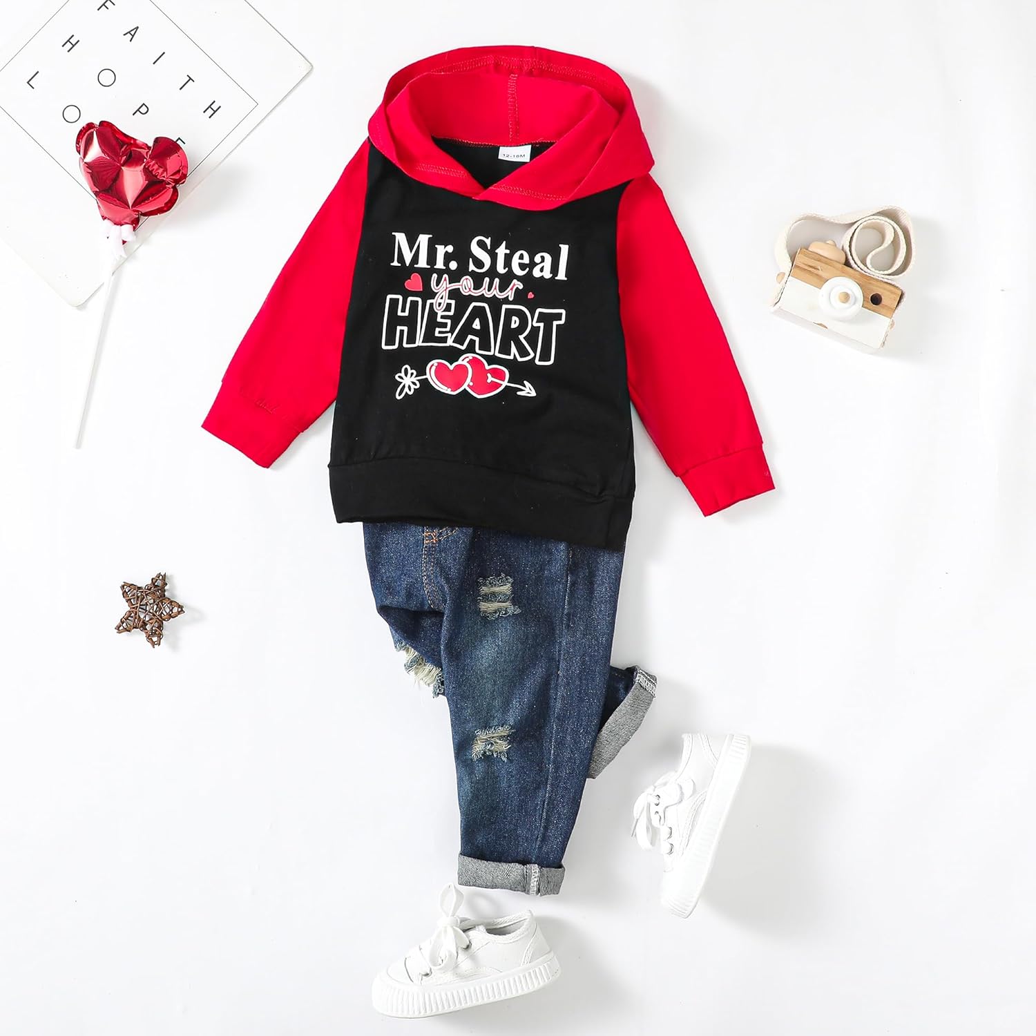 NZRVAWS Baby Boy Clothes Toddler Boy Outfit 2 3 4T 6 12 18 24 Month Fall Winter Hoodie Ripped Jeans Clothing - Image 5