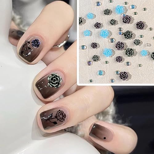 Miniatura 4 de Aurora - Dijes para uñas y diamantes de imitación de resina, 6 formas de adornos de resina para diseño de uñas, adornos de uñas brillantes 3D para