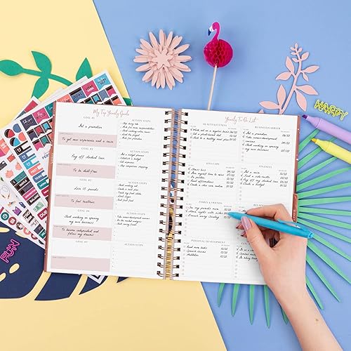 Miniatura 7 de PLANBERRY Planificador semanal premium Organizador de vida sin fecha y planificador de presupuesto Gestión del tiempo, establecimiento de