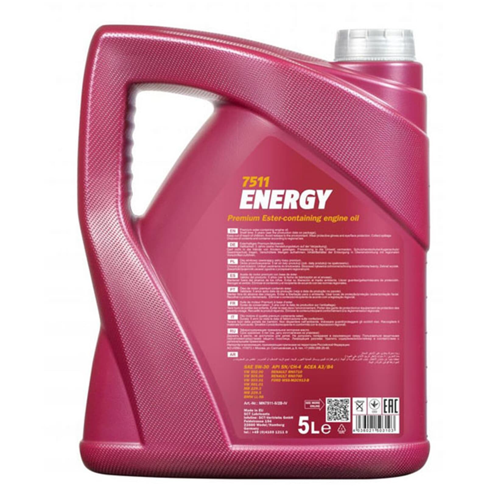 2x5L Mannol Energy Motoröl SAE 5W30+2x250ML Oil Leak-Stop | 502-505.00, 229.3 Wss-M2C913-B Acea A3,