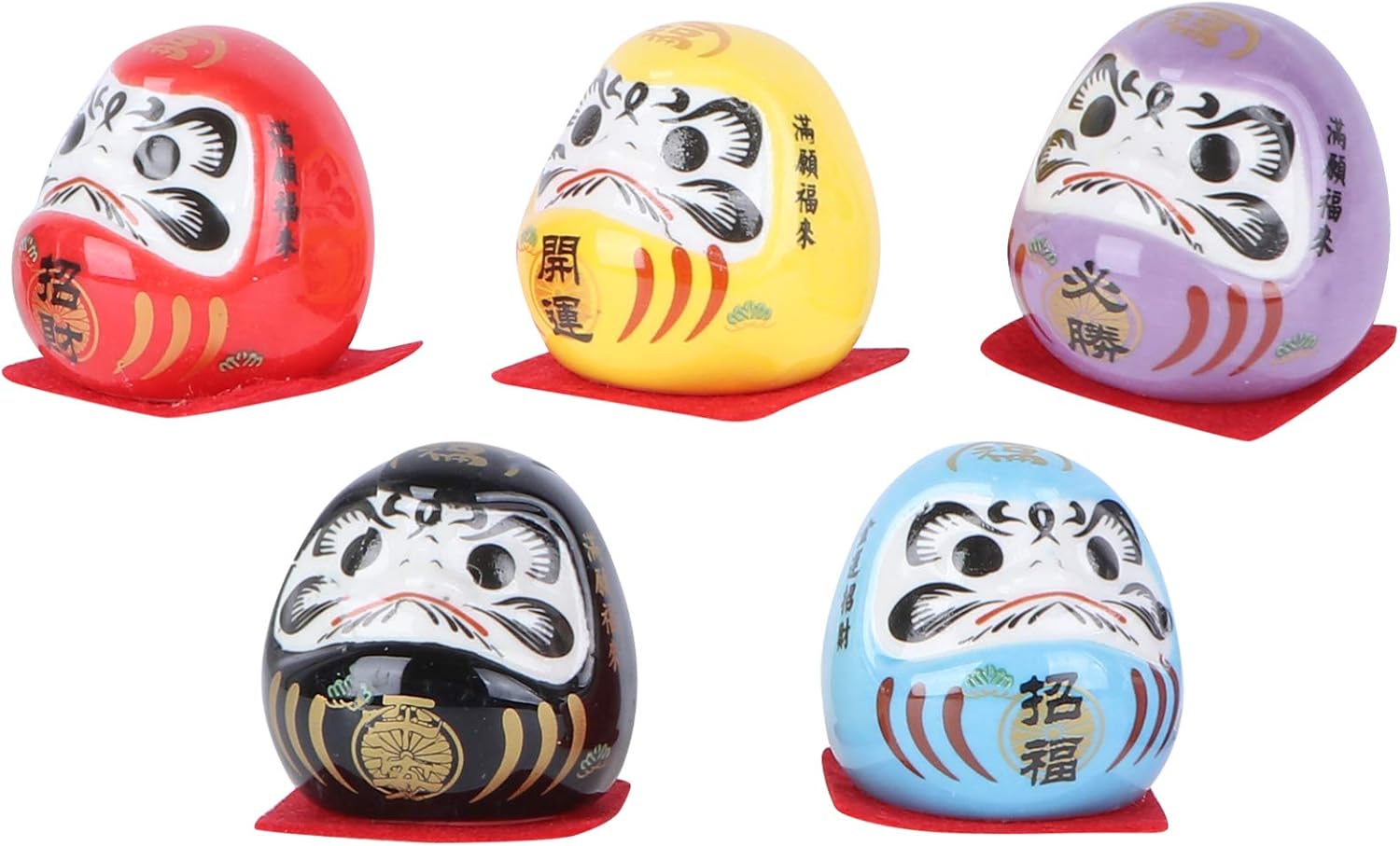Amazon Frcolor だるま 達磨 置物 伝統工芸品 セラミック 商売繁盛 家庭 車内飾り おしゃれ 可愛い 装飾 5個セット スタイル１ 置物 オブジェ オンライン通販