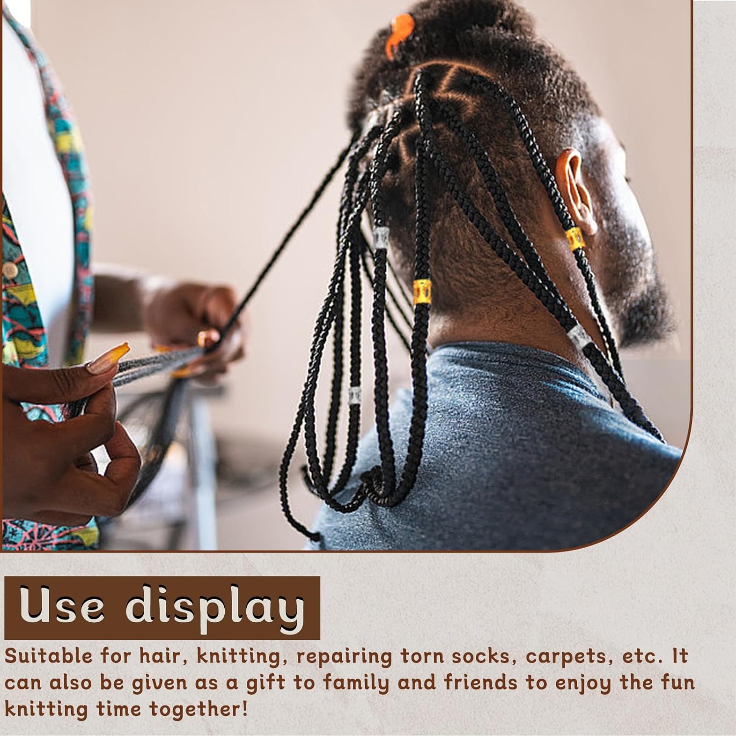 kgxulr Crochet Hooks for Hair,5 PCS Hair Crochet Hook, 2 Latch Hook Crochet Needle,Multiple Sizes and Types Crochet Needle for Hair Braiding thumbnail