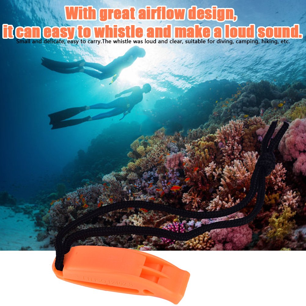Pilipane Loud Emergency Survival Safety Whistle with Great Airflow Design Compact Portable Mode for Diving Camping Hiking (Orange)