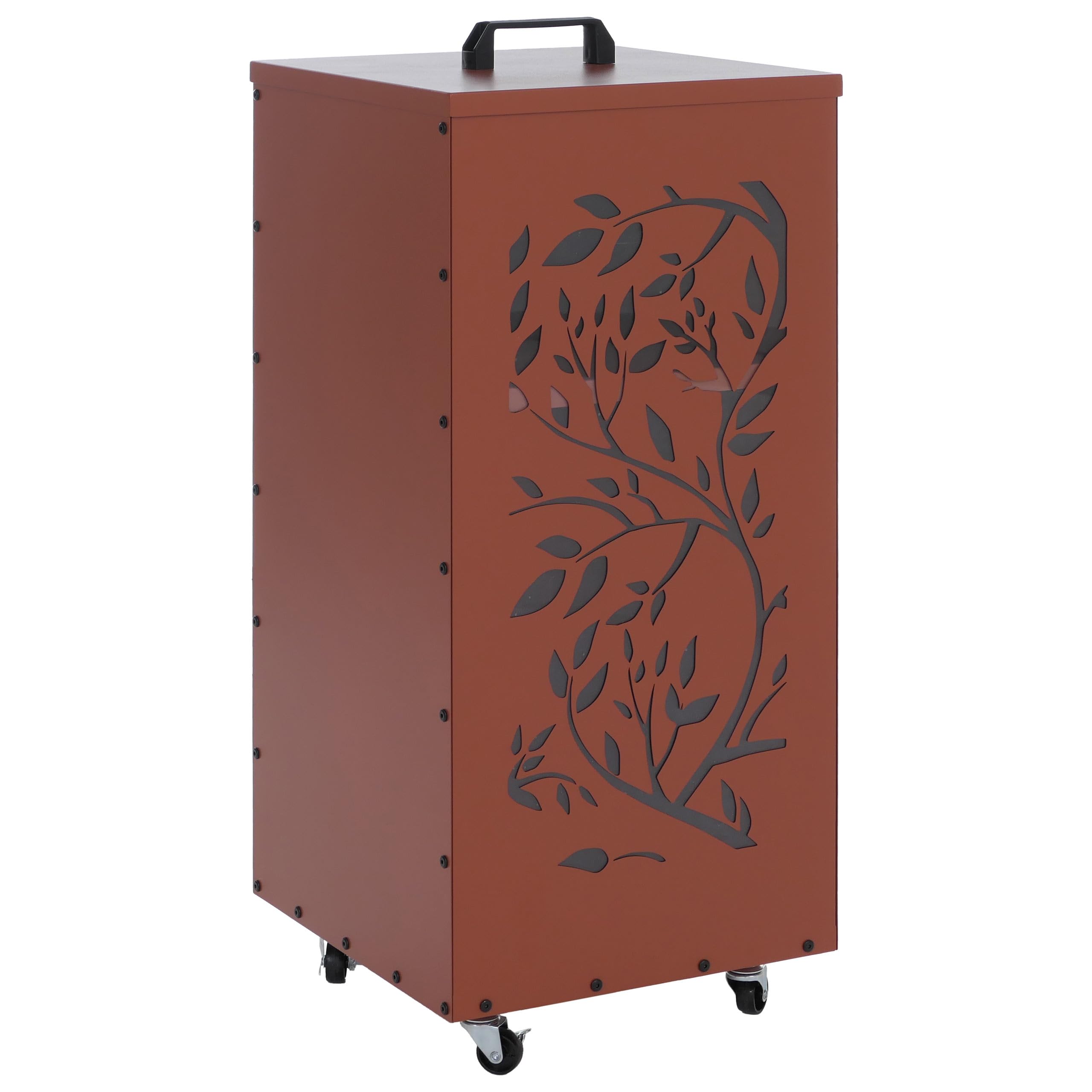 Mendler Pojemnik na pellet HWC-Q30 pnącze, pudełko do przechowywania np. karmy dla zwierząt, rolki nóżek 86 x 37 x 37 cm – kolor miedziany