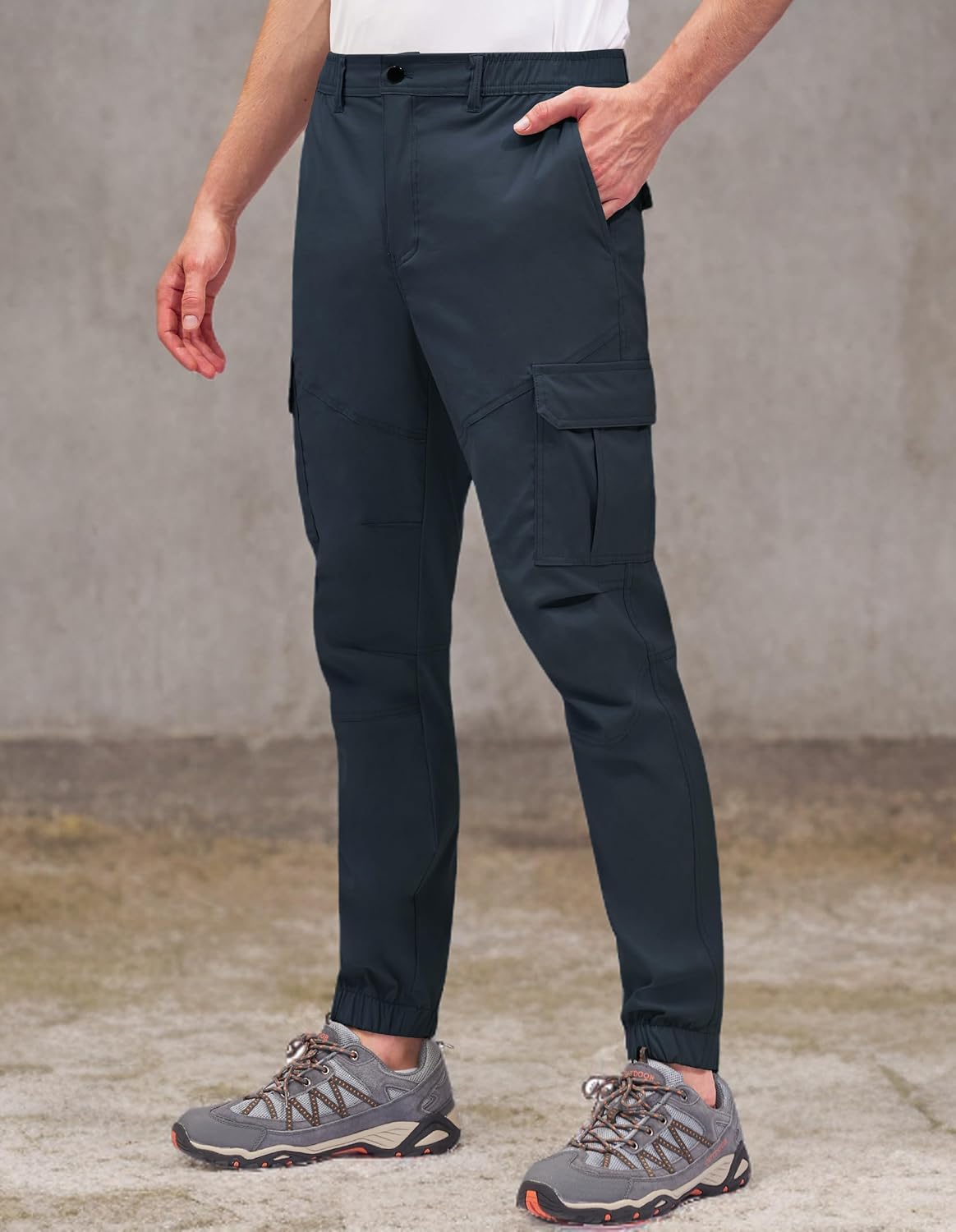 PULI Men's Cargo Pants, Tapered Hiking Joggers, 4-Way Stretch Water Resistant Quick Dry Breathable Lightweight 28/30/32/34'' - Image 7