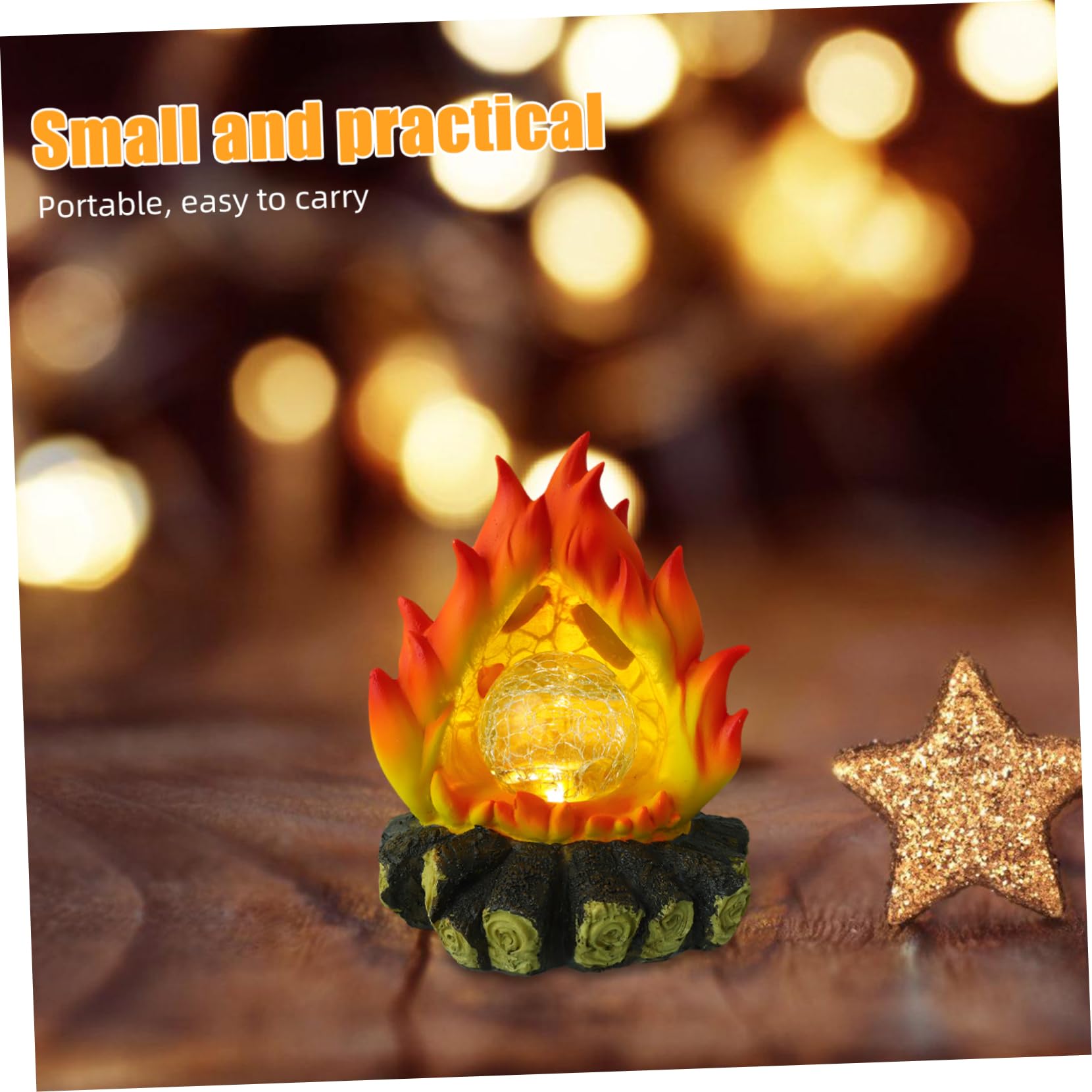 DOITOOL Solarbetriebene und Wetterfestem Flammeneffekt Realistischem Design mit Kunstharz Lampe für Weihnachts und Halloweenparty im Dekoration Außenbereich