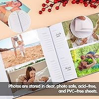 Vista 5 de Álbum de fotos de 4 x 6 pulgadas, 240 fotos con espacio de escritura, cubierta de cuero con ventana frontal, 240 fotos de 4 x 6 pulgadas, álbum