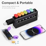Weekly Pill Organizer - Pill Case 7 Days, Daily Medicine Pill Box Container for Medication Vitamin Supplement Fish Oil, Week Pills Organizers Holder Dispenser, Black