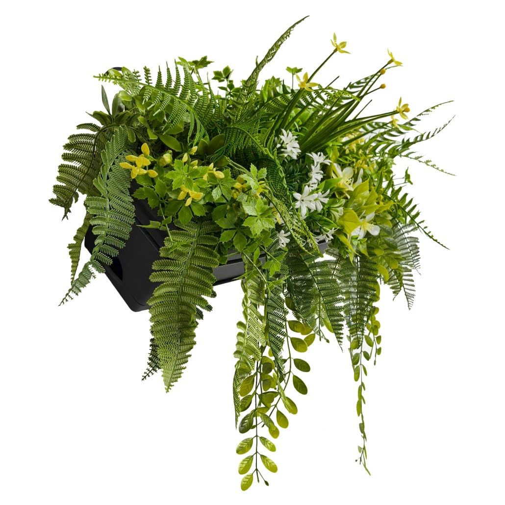 BONERVA Balconera Artificial para balcón Jardinera Colgante Floral con macetero 50x20 cm para Ventana y terraza Uso Exterior Resistente a la Intemperie Ideal viviendas y Locales sin Mantenimiento