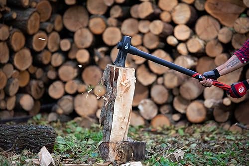 Miniatura 8 de INTERTOOL Juego de maul dividido y hacha, maul resistente de 6 libras con mango de 36 pulgadas, hacha pequeña de 1.5 libras con mango de 14