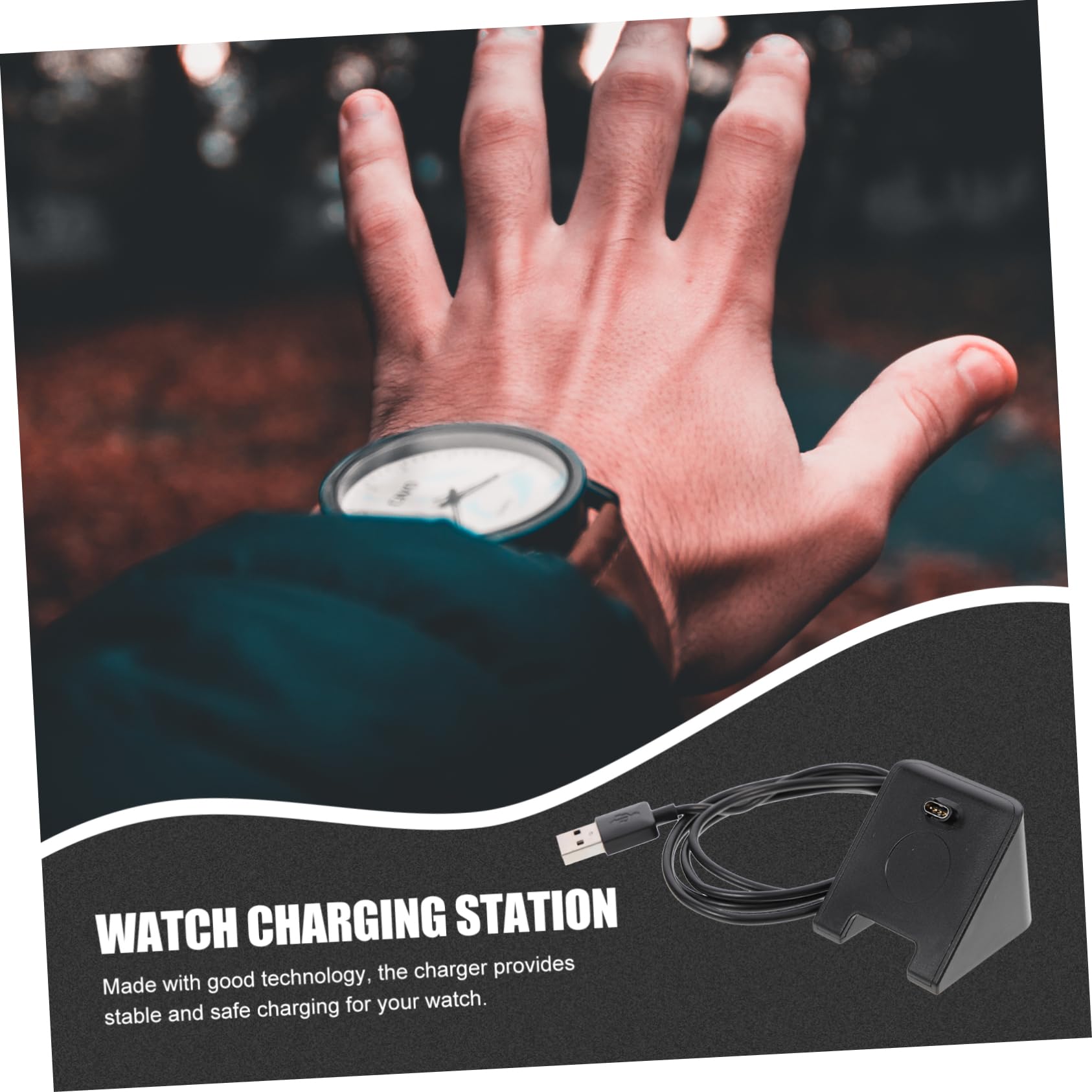 UKCOCO 5pièces Station De Charge pour Montre Connectée Chargeur Et Fiable avec Performance Antibruit Câble De Chargement USB pour Montres Sportives