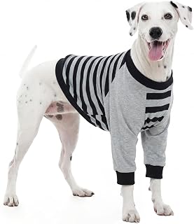 FUAMEY Dog Recovery Sleeve with Elbow Protector, Black Stripes L