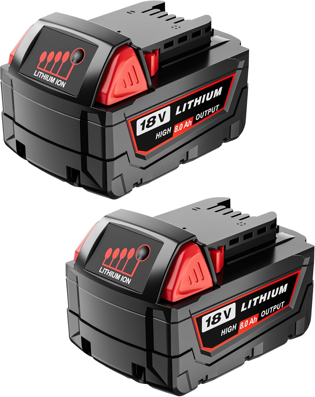 2Pack 8.0Ah M-18 Battery Replacement for Milwaukee 18V Battery Compatible with Milwaukee 18 Volt Lithium-Ion Batteries 48-11-1850 48-11-1860 48-11-1880 48-11-1882 Cordless Power Tools