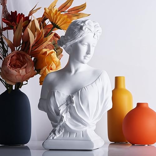 Miniatura 3 de XMGZQ Estatua de busto de Venus de 12 pulgadas, diosa griega, busto romano clásico para decoración del hogar, práctica de bocetos y estética